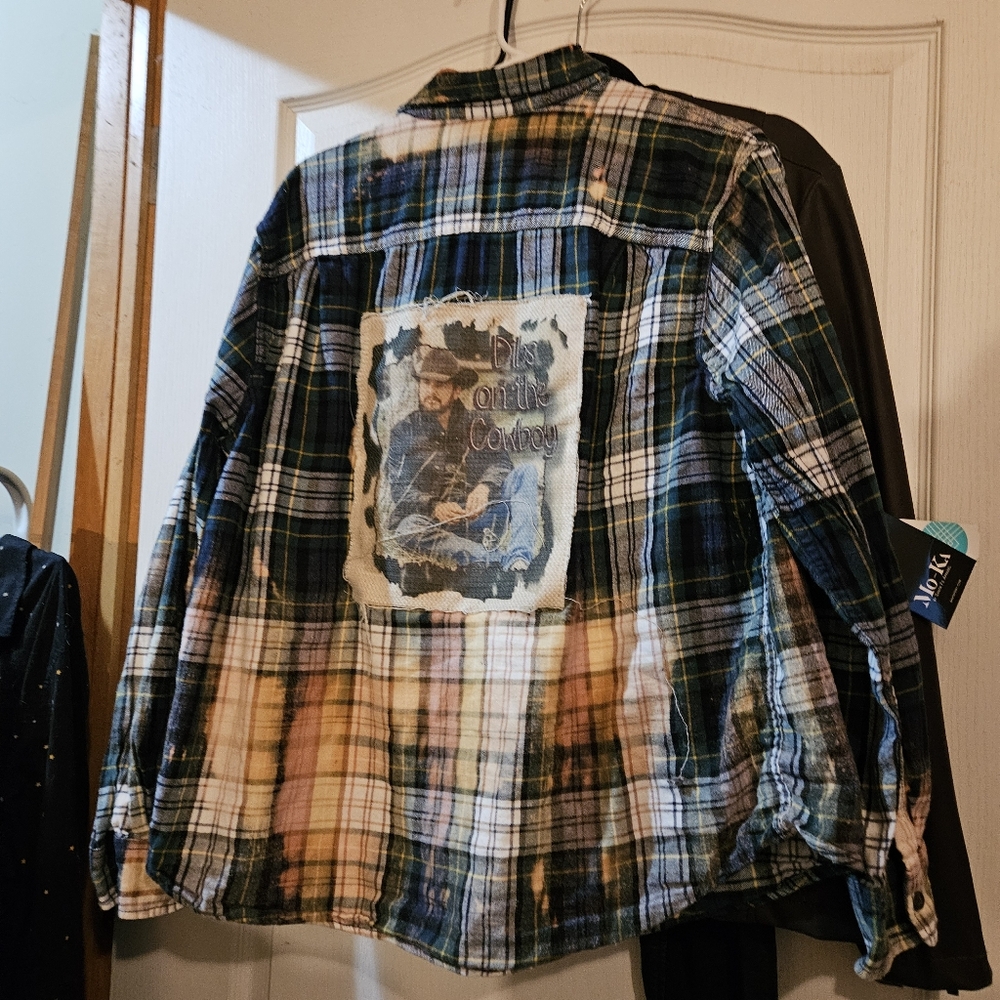 Plaid Shirt with Graphic Design, Rip From Yellowstone